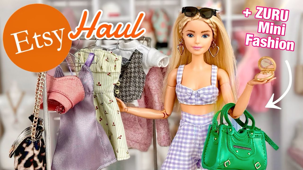 Barbie ETSY Shop Haul + ZURU Mini Fashion Unboxing - Realistic Doll Clothes & Accessories