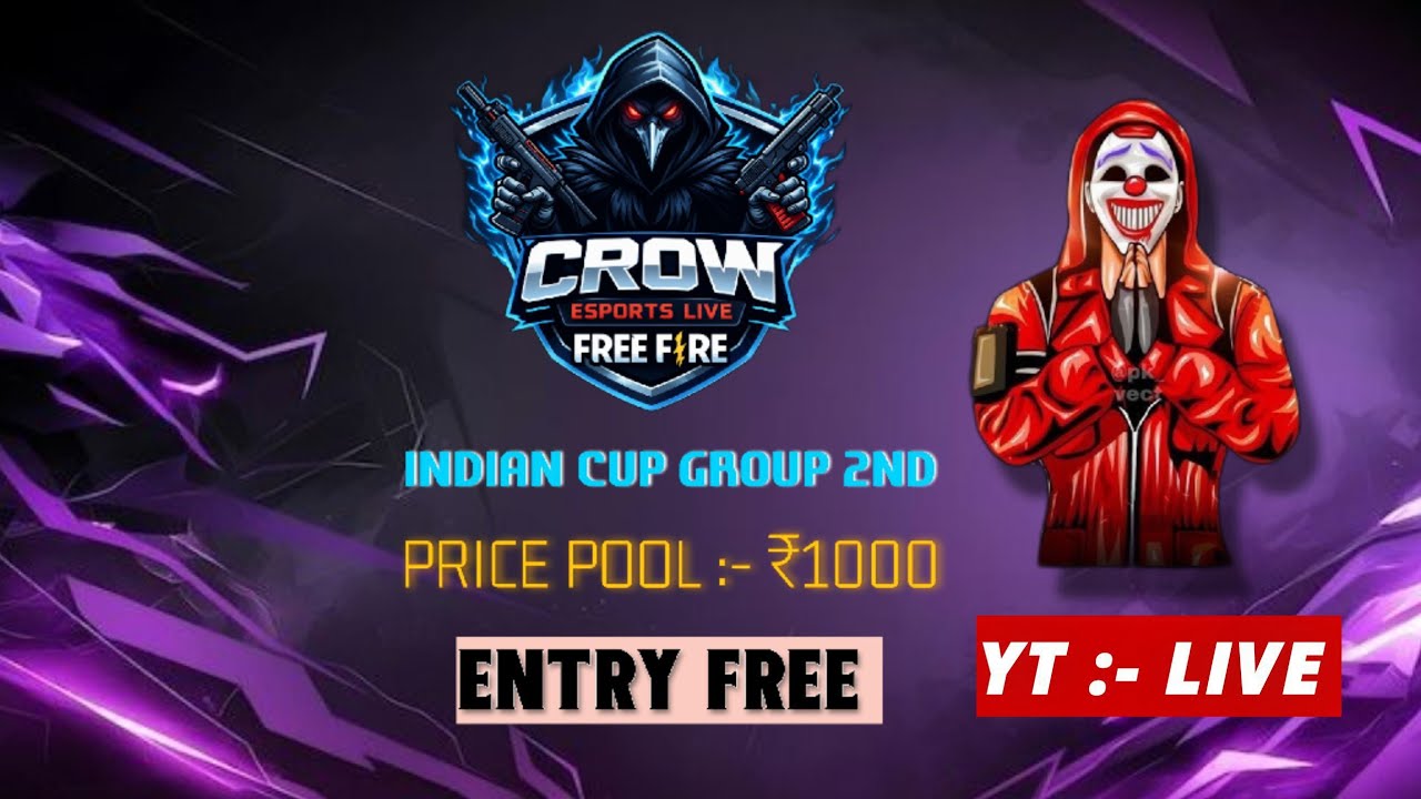 👉 🔴 INDIAN CUP GROUP 2ND MATCH LIVE 🔥 | Free Fire Tournament | #IndianCup #crowesports