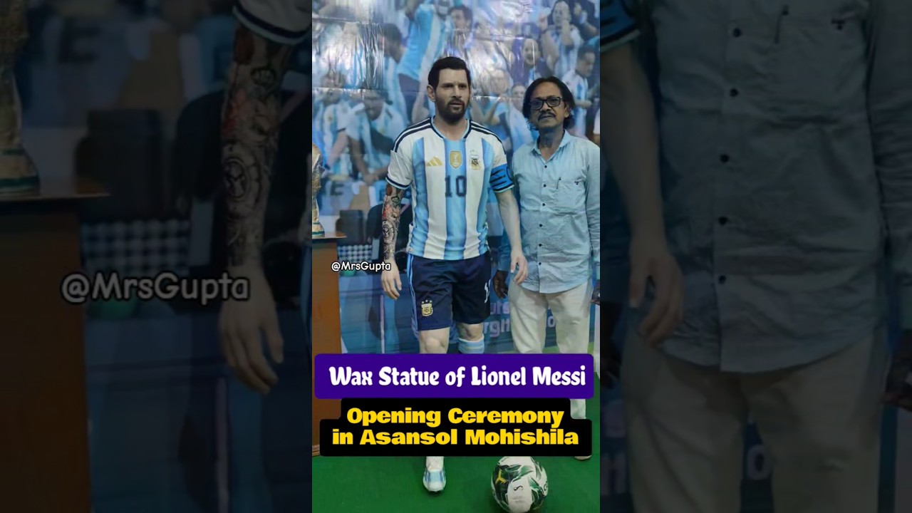 Lionel Messi Wax Statue Opening Ceremony in Asansol ❤️ ⚽ #shorts #ytshorts #lionelmessi #footballer