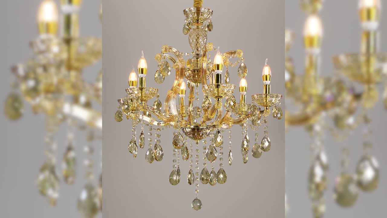 Candil de techo María Teresa DG9155 Ámbar de 6 luces