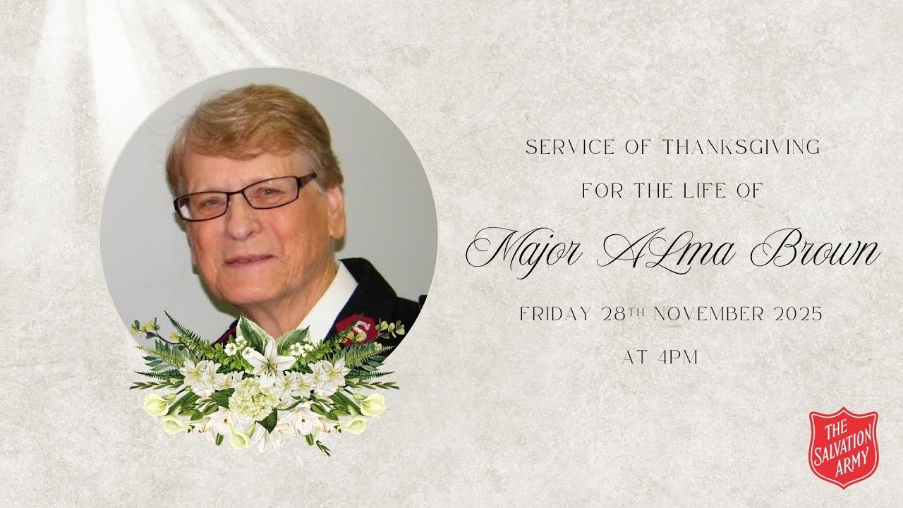 Service of Thanksgiving for Major Alma Brown | Friday 28 November at Chatham Citadel