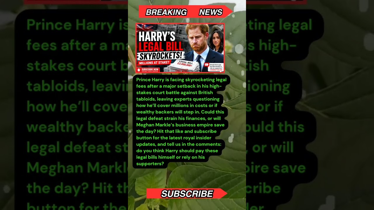 Prince Harry Facing MILLIONS in Legal Bills After Shock Loss?! 💸 #Shorts