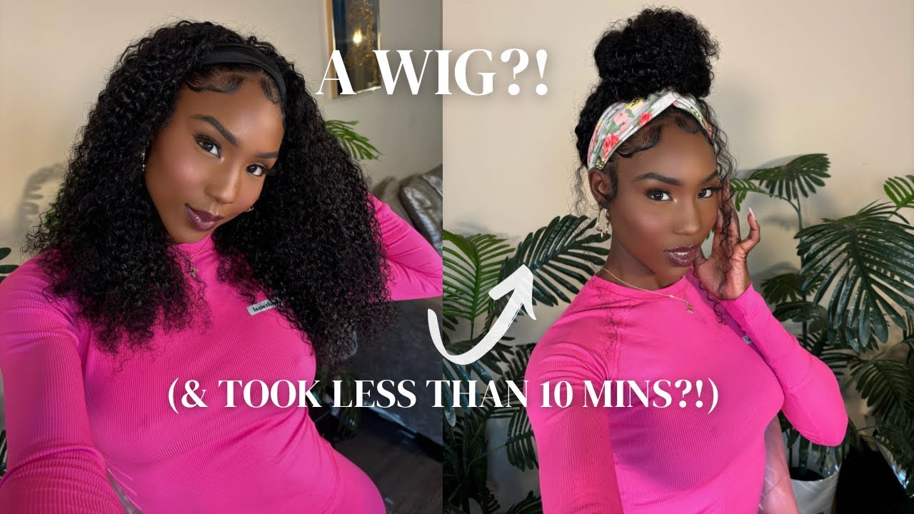 The PERFECT “Lazy Girl” PROTECTIVE STYLE! Super Natural Curly Headband Wig! Ft. ASTERIA HAIR