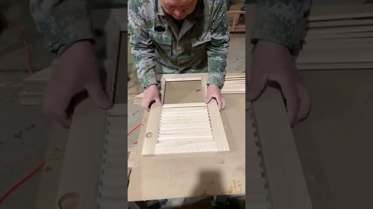 This solid wood shutter door is beautiful!
