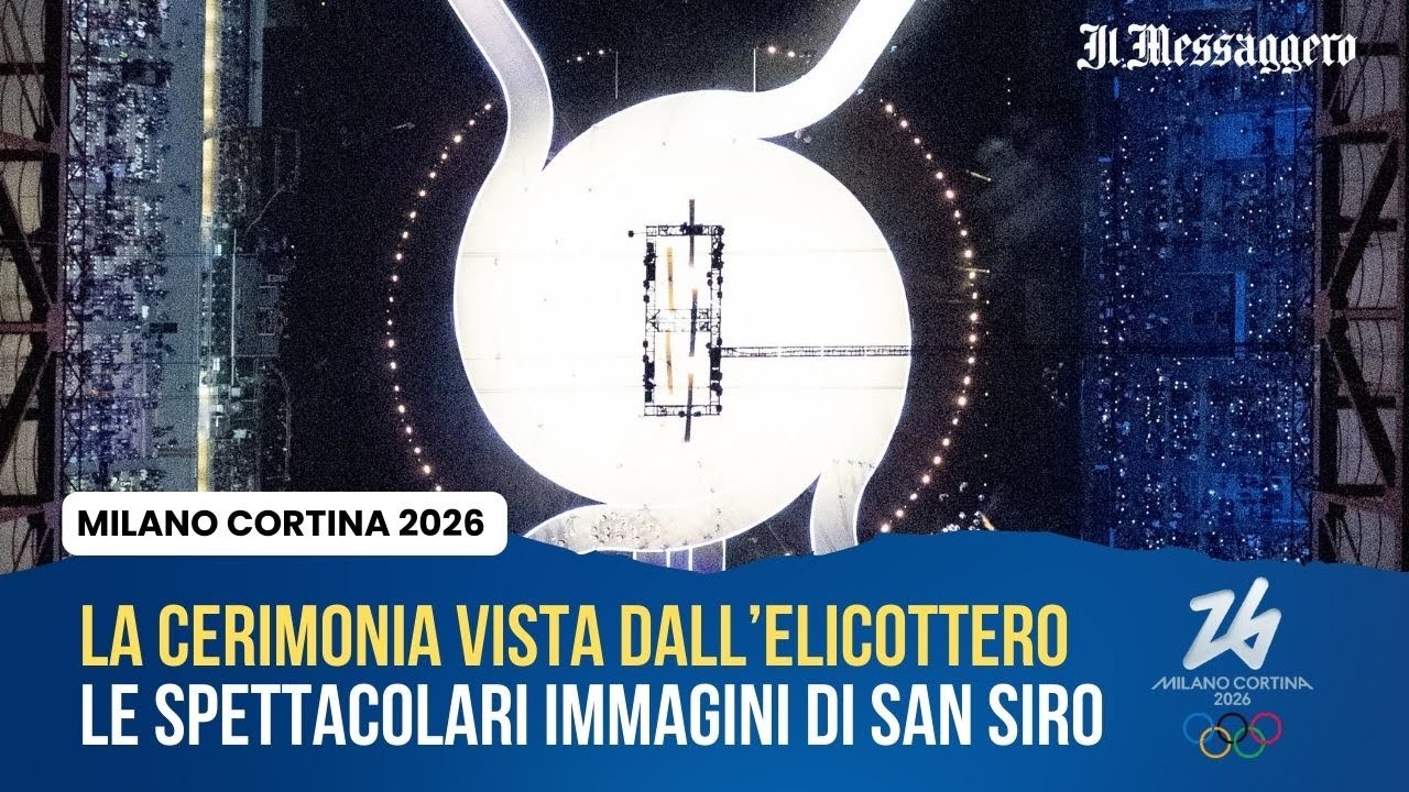 Milano-Cortina, la cerimonia vista dall'elicottero: le immagini di San Siro sono spettacolari