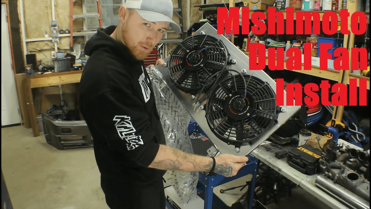 R34 Dual Fan Install - Nissan Skyline receives a very deserving Mishimoto dual fan cooling upgrade.