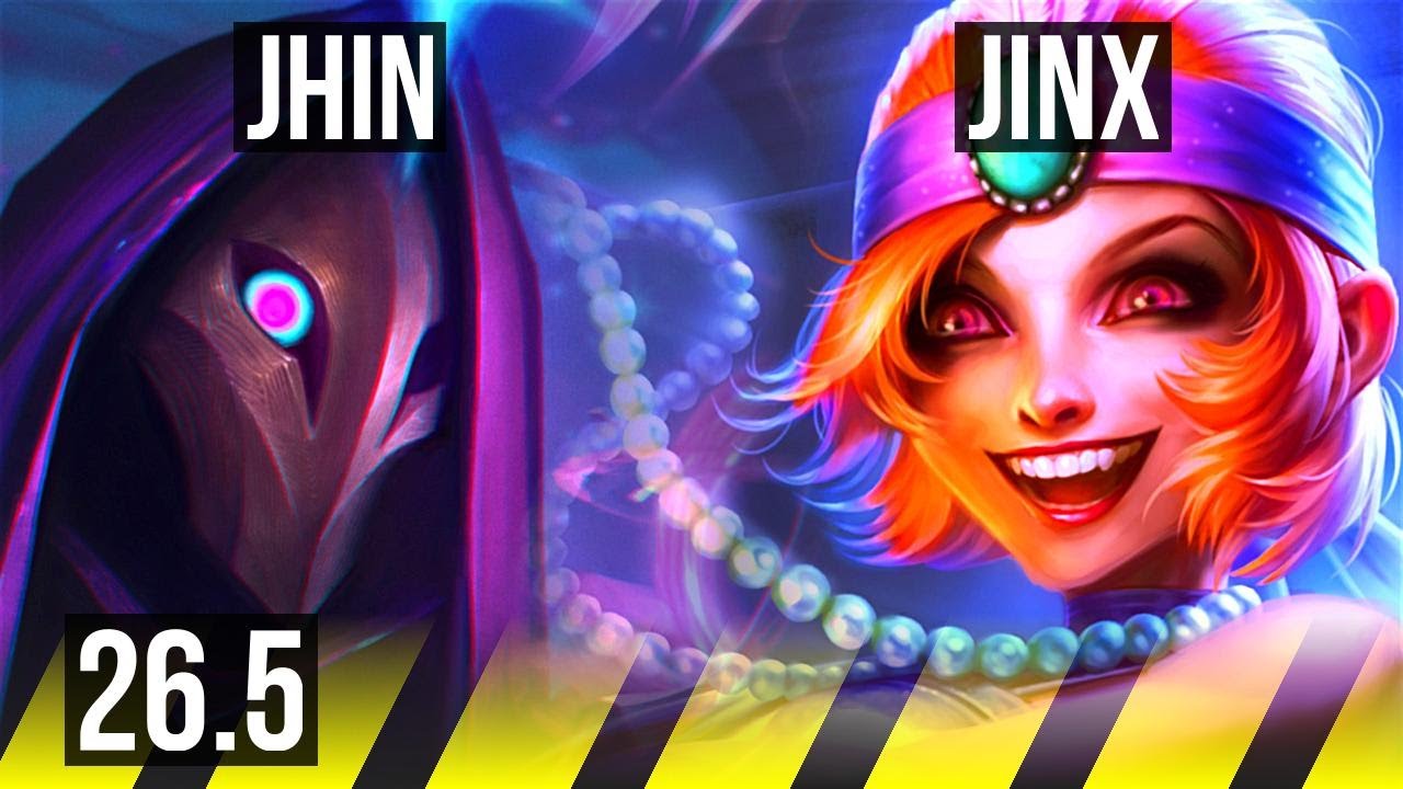JHIN & Blitzcrank vs JINX & Swain (ADC) | 87K damage | EUW Challenger | 26.5