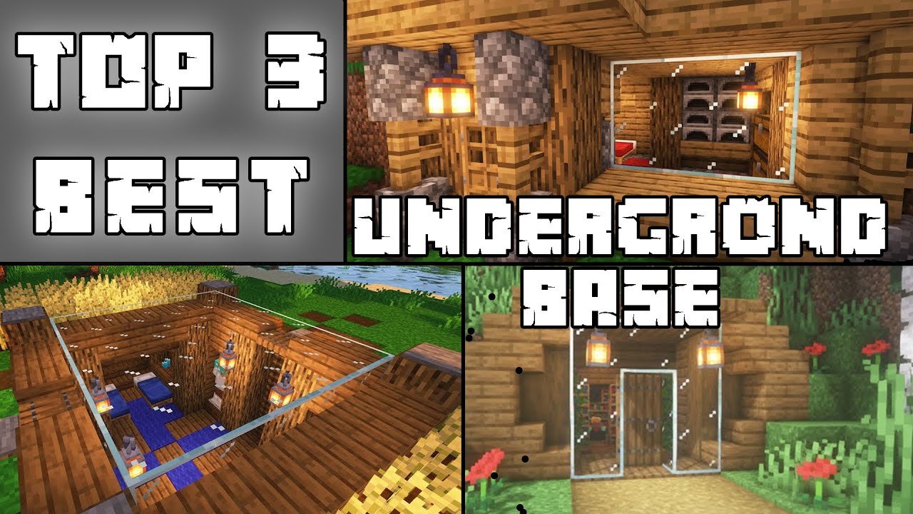TOP 3 BEST Underground Bases | My top 3 underground base | Tutorial Minecraft Underground base