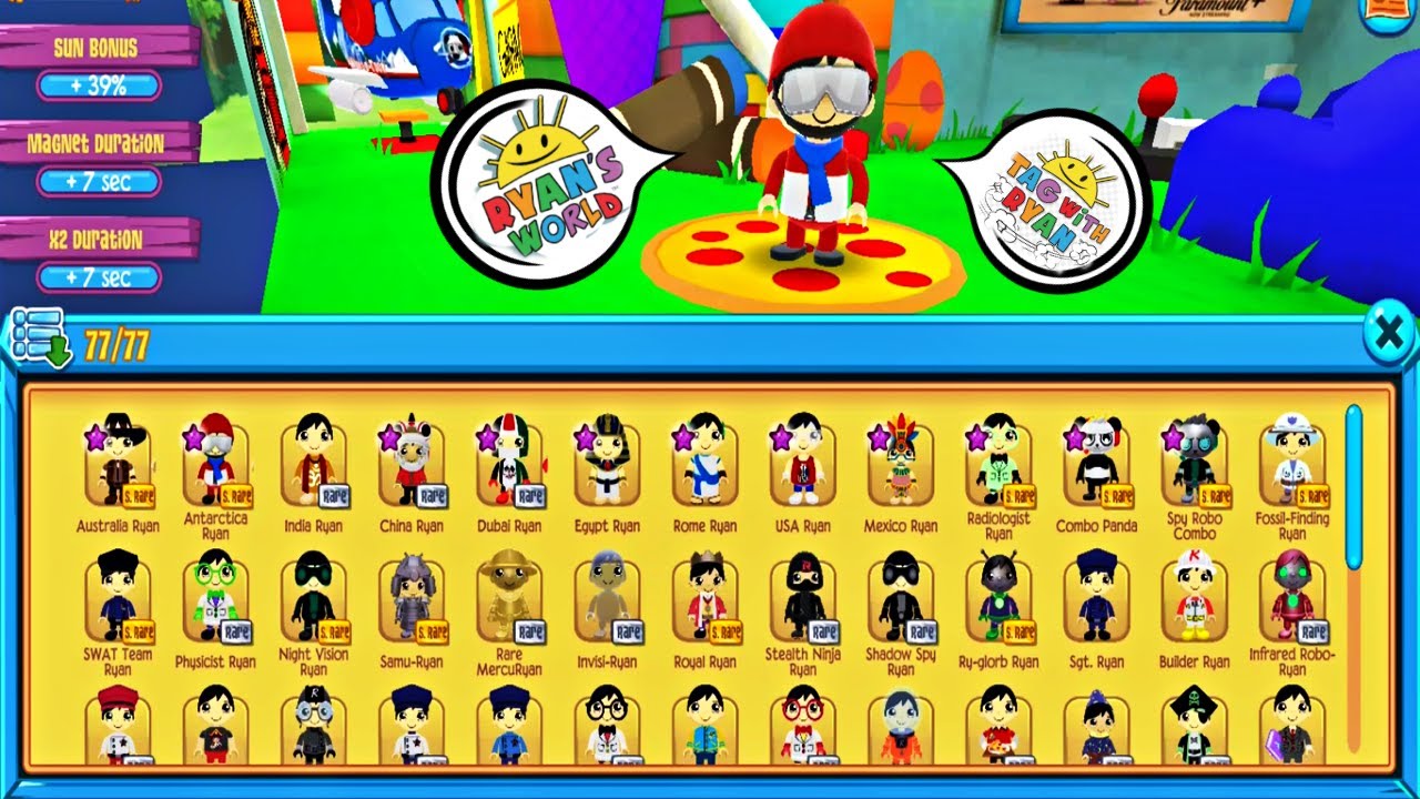 Tag With Ryan: All Characters Unlocked All Vehicles All Costumes (Android,iOS)