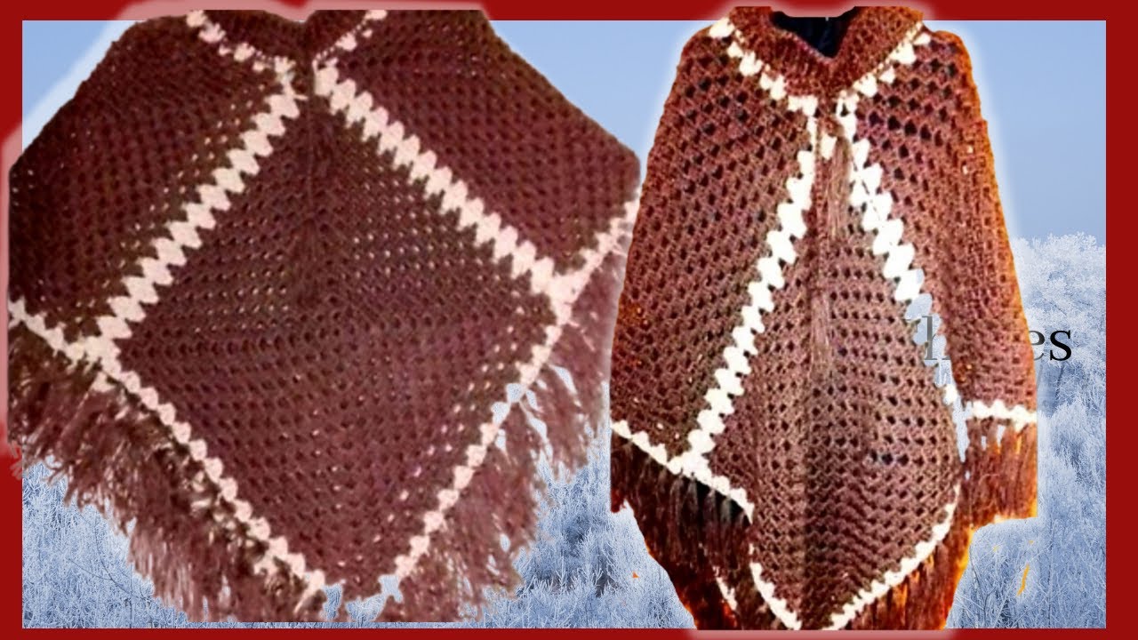 como fazer poncho com quadrados em crochê passo a passo @marlythibes
