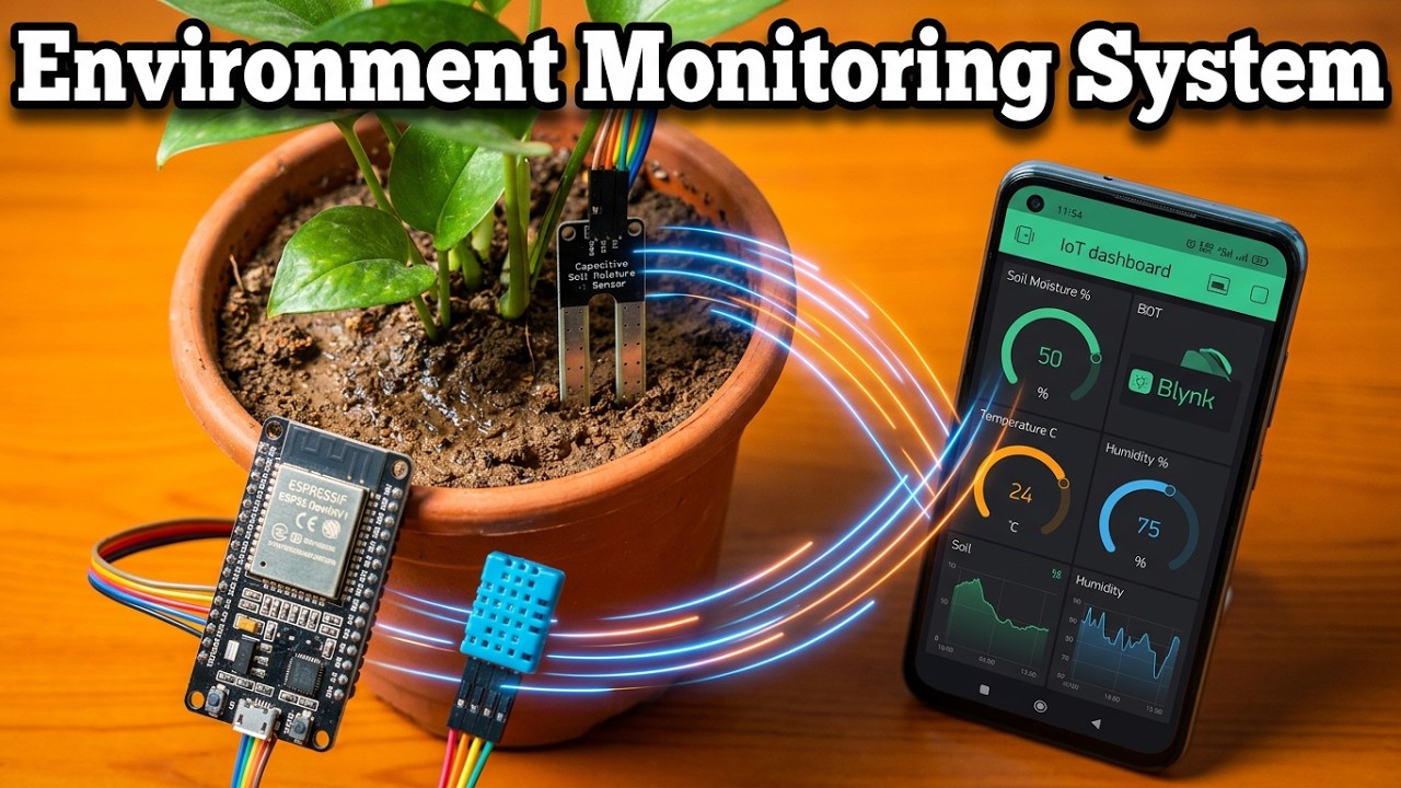 Environment Monitoring with Soil Moisture, Temperature & Humidity | ESP32, DHT11, Blynk IoT