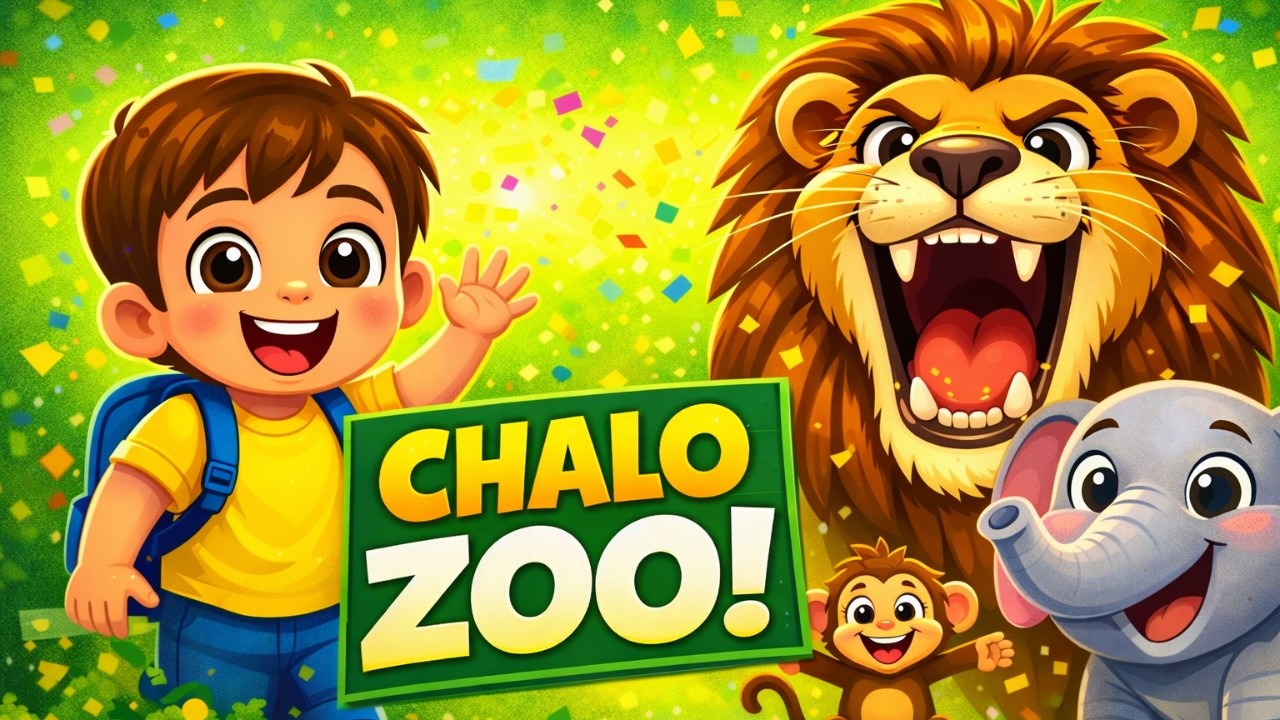 Animal Adventure Song 🐯🐵 | Zoo Animals Learning Rhyme for Toddlers | Kids Poems & Rhymes