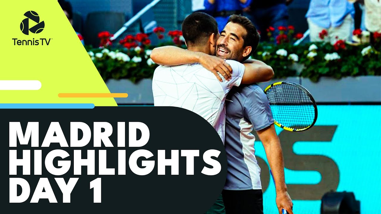 Draper Plays Sonego; Alcaraz, Lopez, Isner & Evans Feature | Madrid 2022 Highlights Day 1