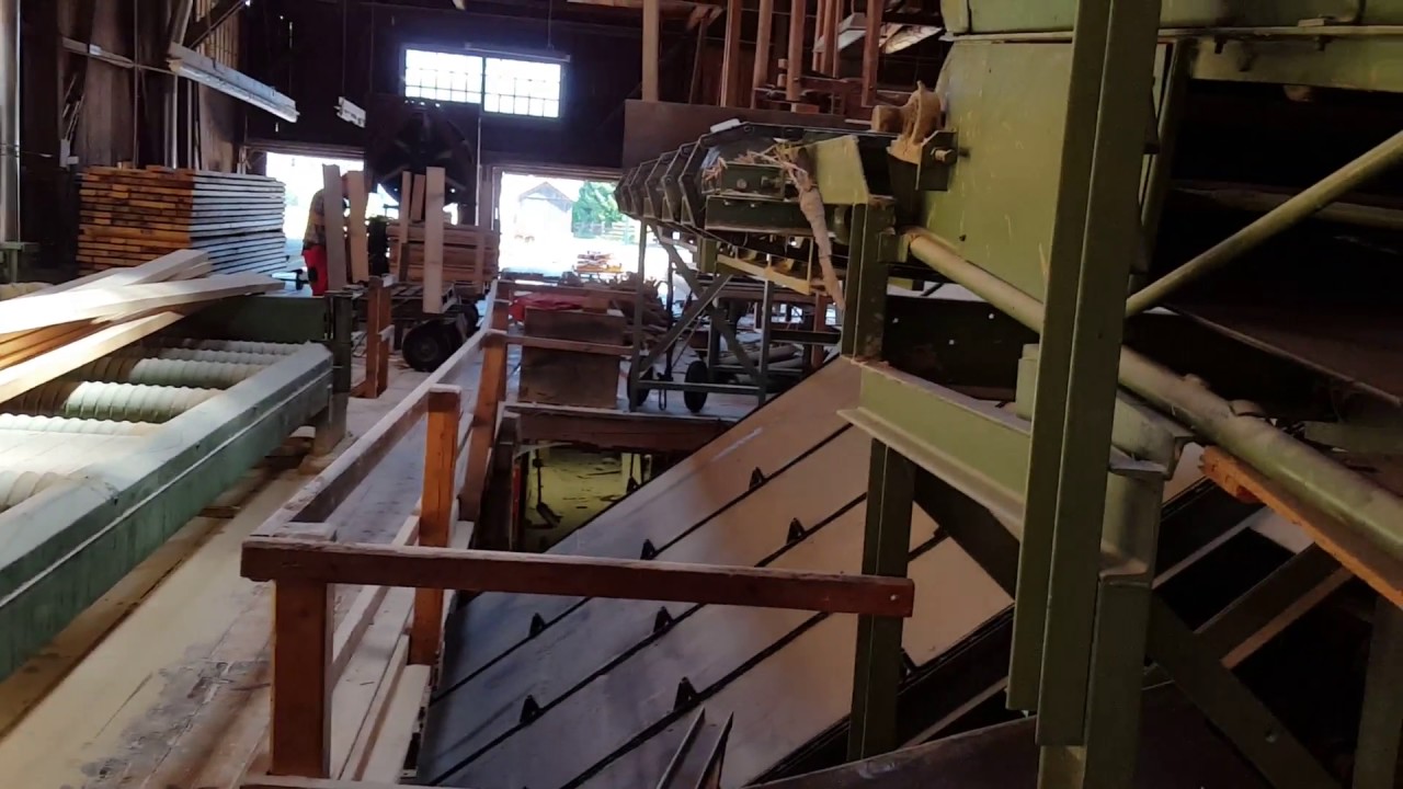 Saegewerk mit 2 Gatter / лесопильный завод с 2 рамами, 150 м3 в смену, видео 3