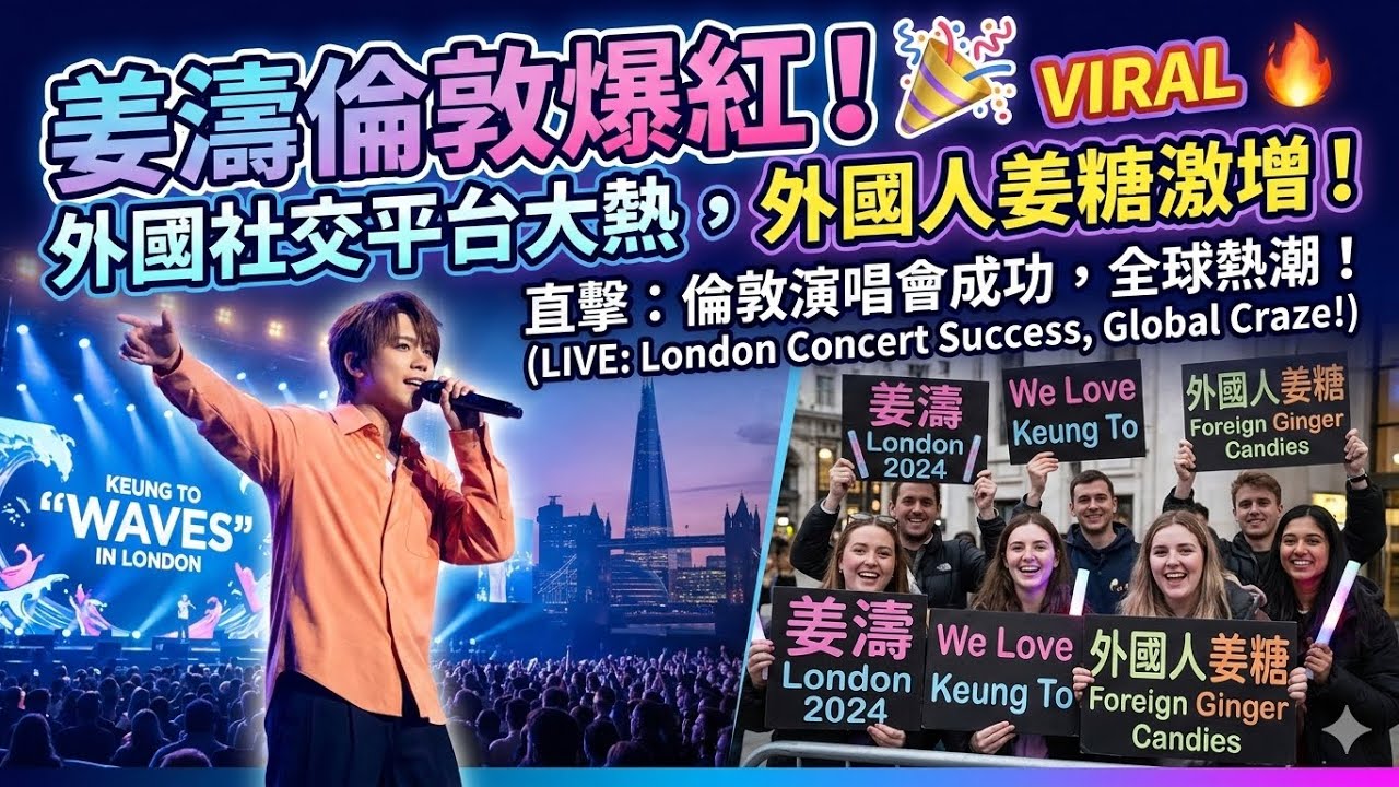 《炸裂！》姜濤倫敦站大成功，外國粉絲全場瘋狂！揭秘『姜力』如何席捲英國？現場盛況全紀錄！炸裂倫敦！姜濤海外首秀大成功，外國「姜糖」瘋狂圈粉現場直擊！