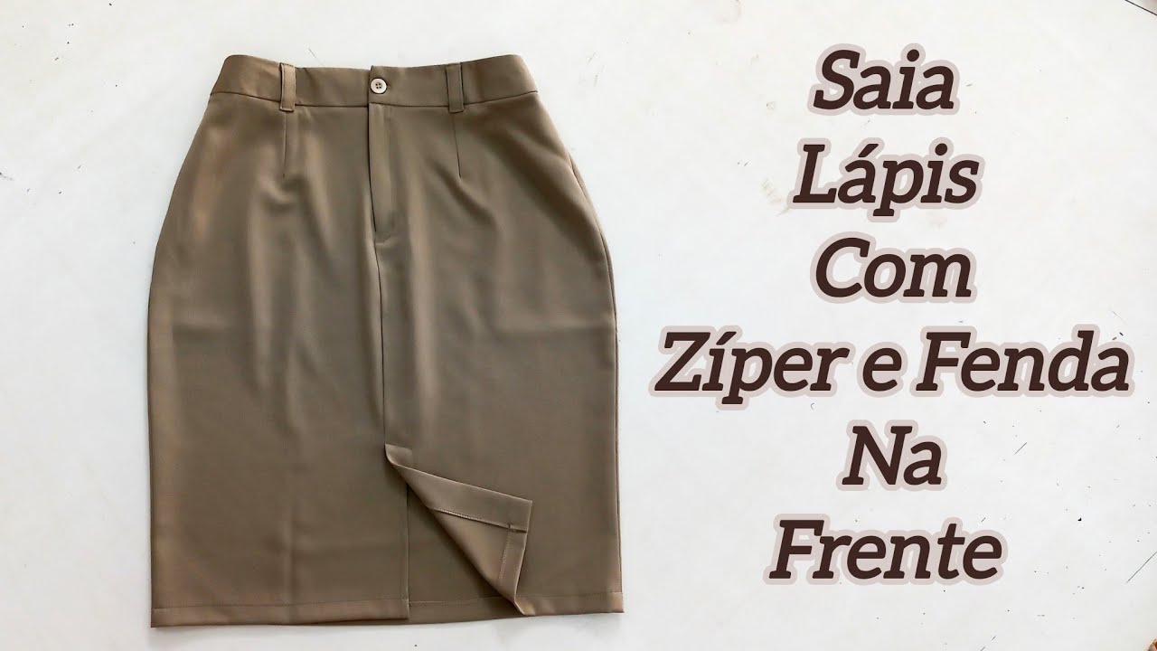 COMO FAZER  Saia Lápis com ZIPER e FENDA Na Frente SAIA SECRETÁRIA