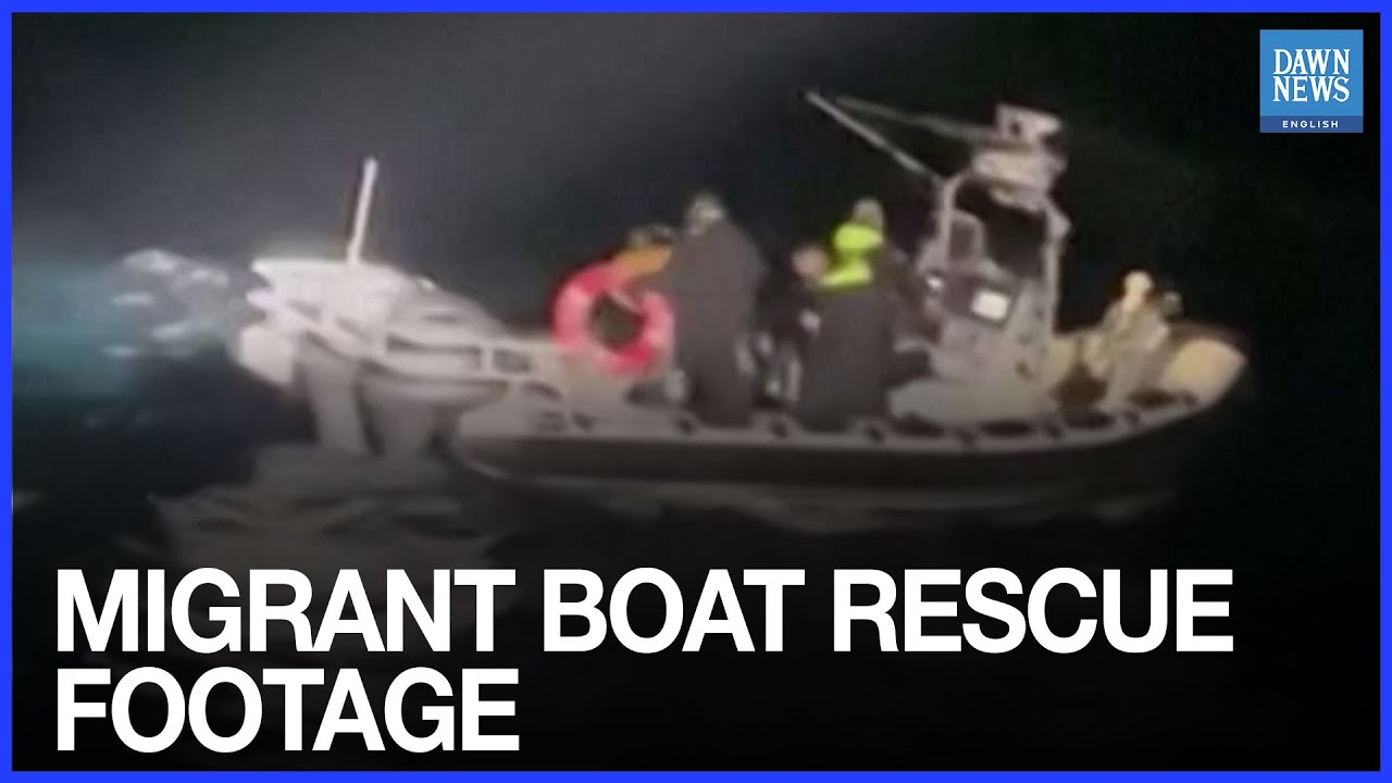 Greek Coast Guard Releases Rescue Footage after Migrant Boat Sinks | Dawn News English