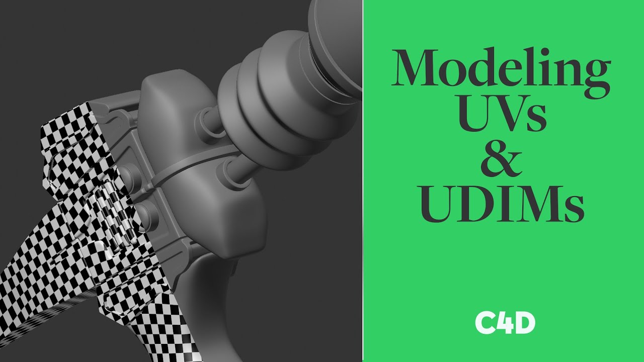 C4D Tutorial - Hard-Surface Modeling & UDIM UV Unwrapping a Martian Gun