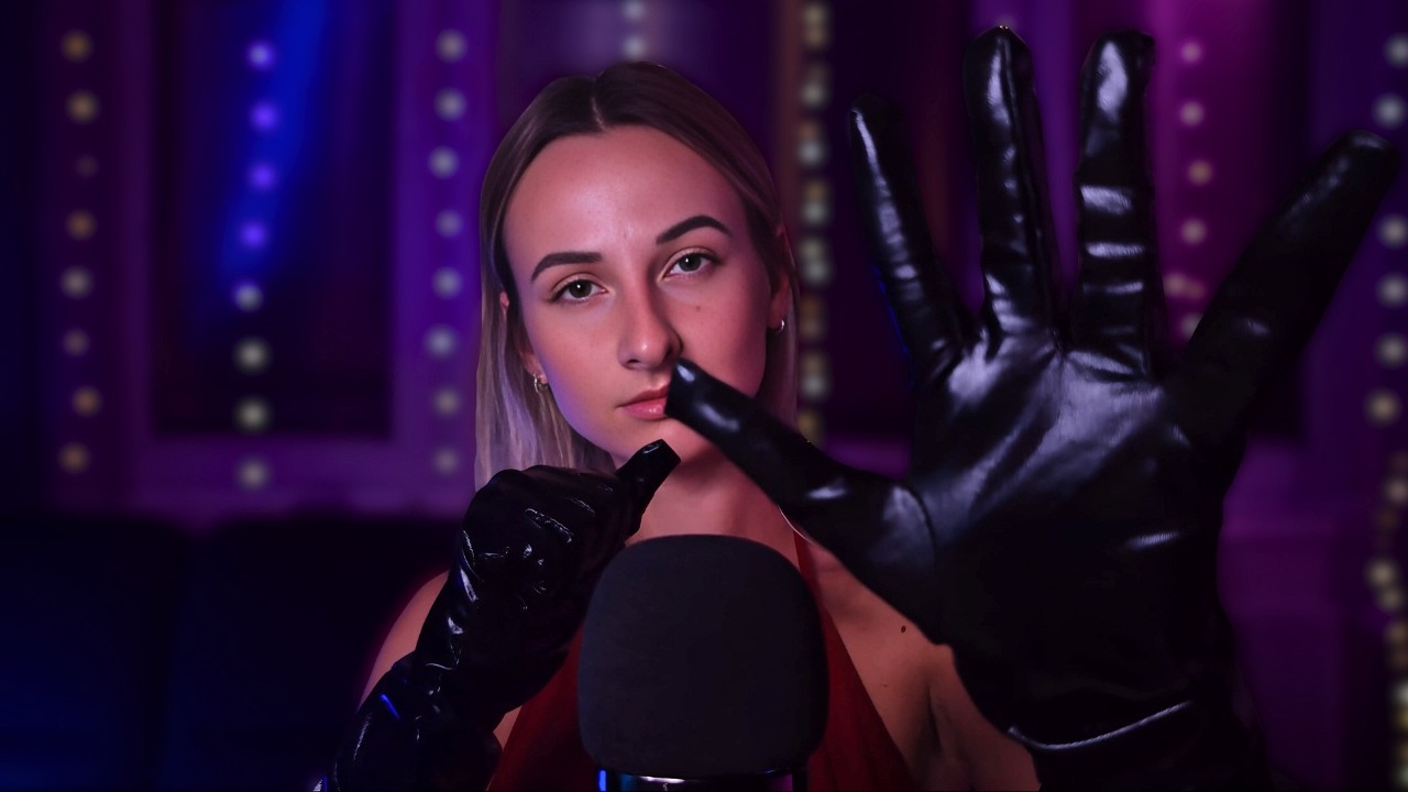 4K ASMR | Long Leather Gloves 🖤 (No Talking)