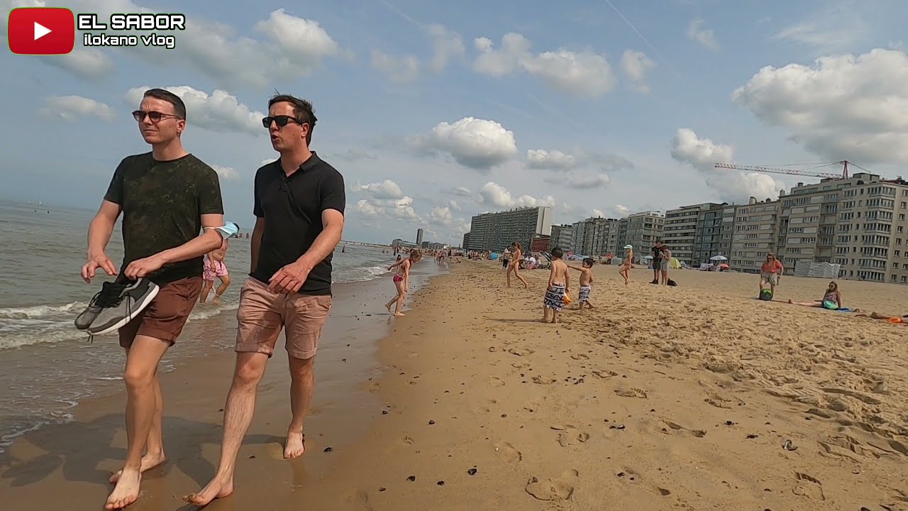 Oostende Beach Belgium |4K| Walking tour | Summer 2021
