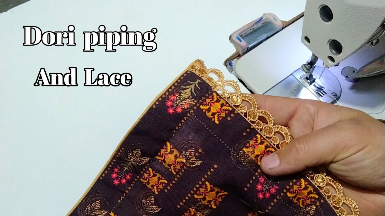 Chak or Daman pe Dori piping lagane ka tarika|| Daman pe lace lagane ka tarika||