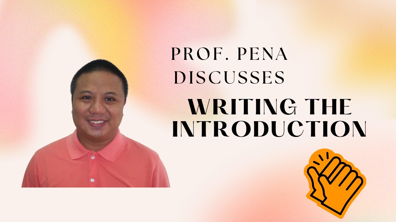 Prof Pena discusses writing the Introduction