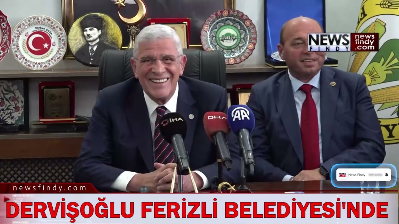 İYİ Parti Genel Başkanı Müsavat Dervişoğlu, Sakarya   Ferizli Belediye Başkanı Mehmet Ata'yı makamın