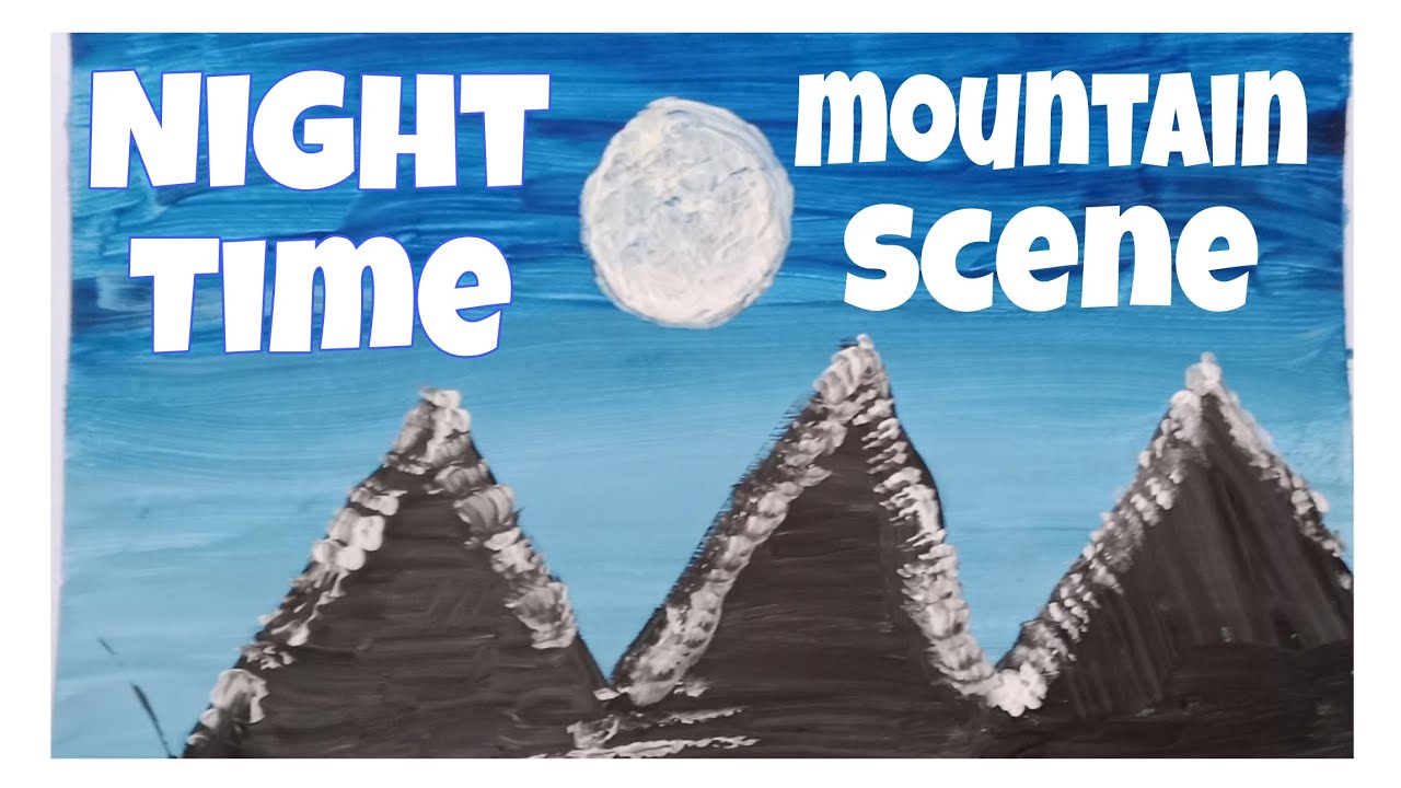 Moonlit Mountain Painting – Simple Acrylic Art Tutorial for Beginners