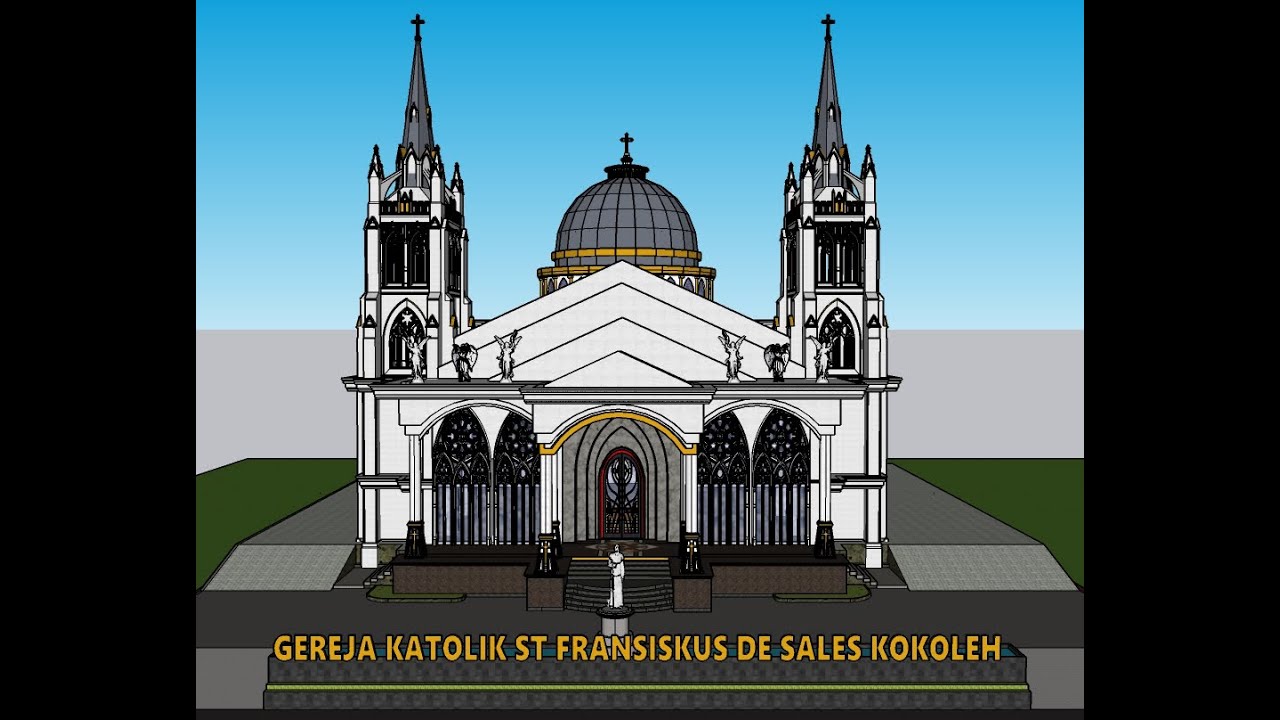 DESAIN GEREJA KATOLIK KOKOLEH MINAHASA UTARA SULAWESI UTARA