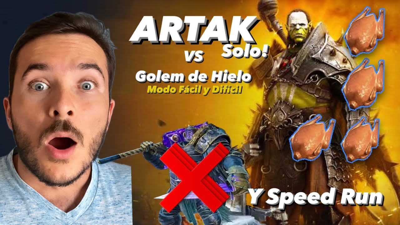 Artak SOLO! derrota al Golem de Hielo - Modo Difícil y Fácil - RAID: Shadow Legends