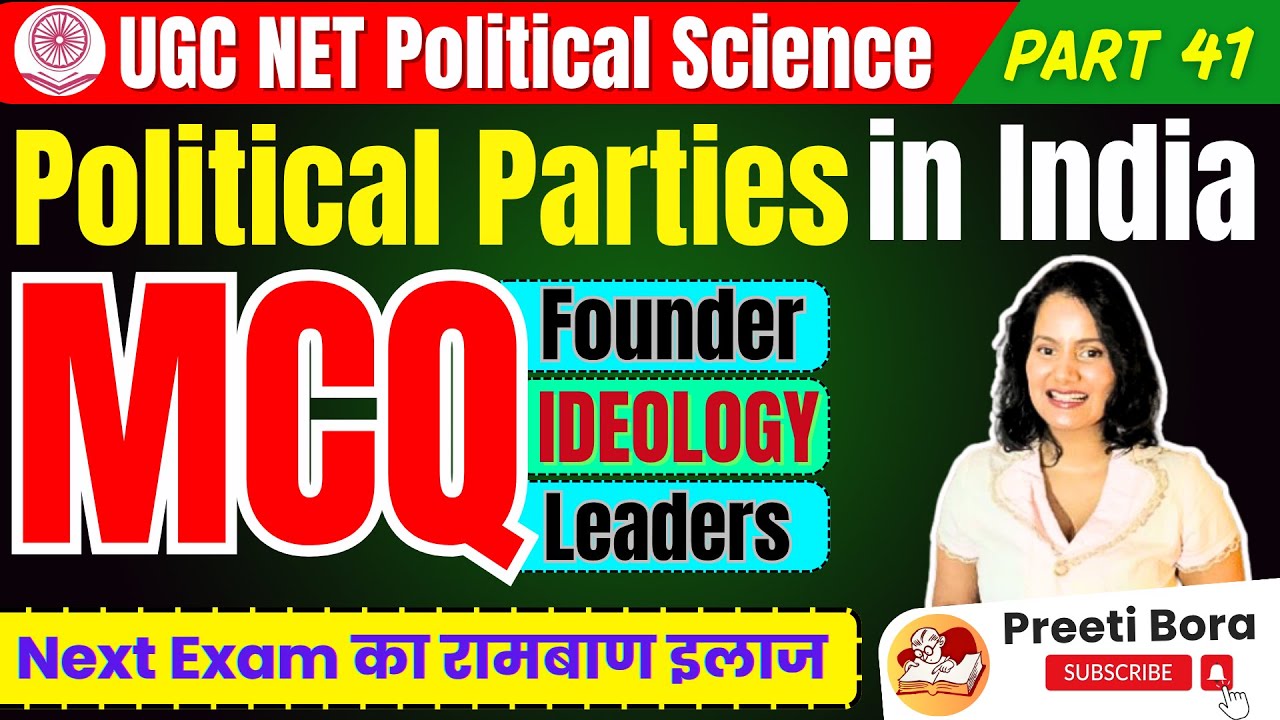 🎯 Crack UGC NET JRF: Political Parties in India MCQs (Unit 8) | Founders, Ideology & Key Facts