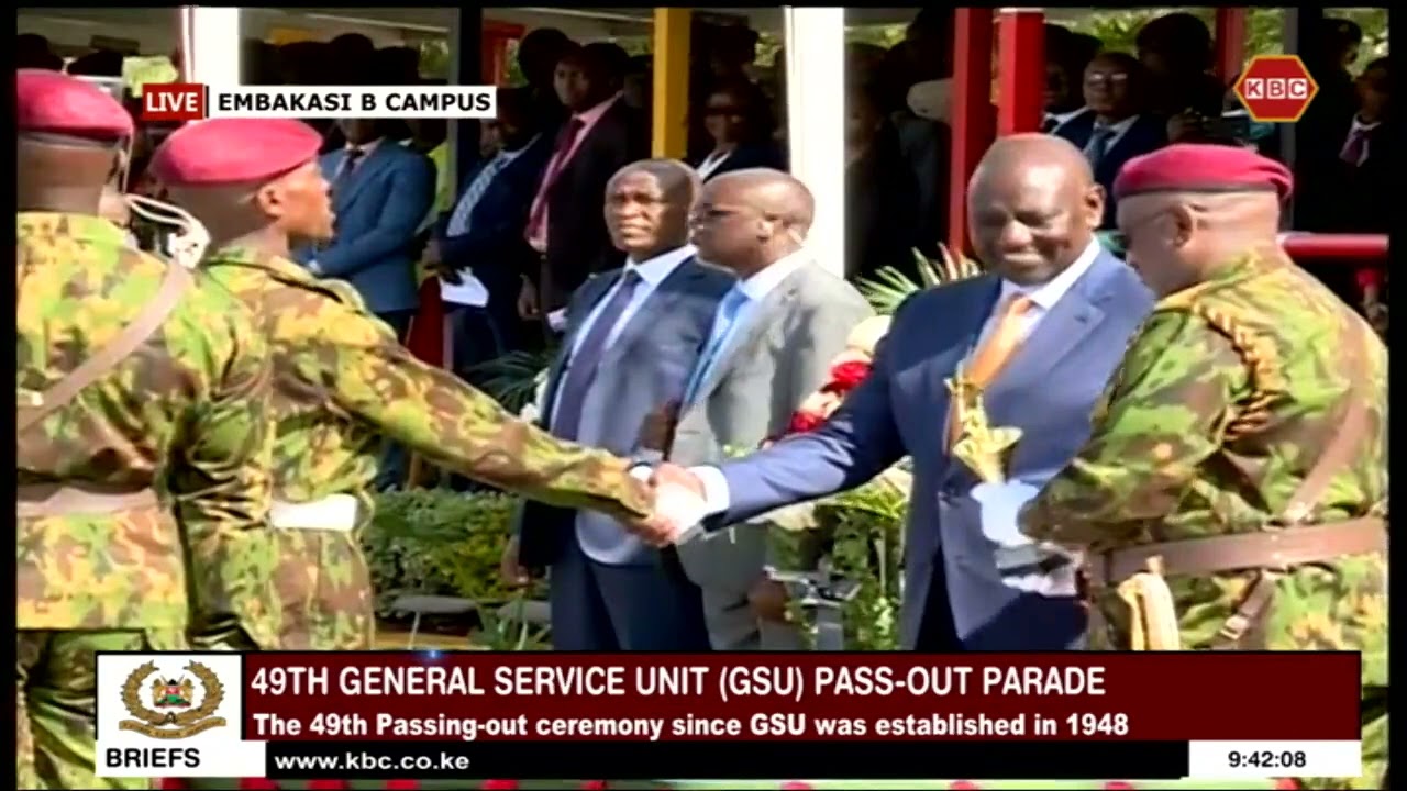 President Ruto awards best recruits during the ongoing 49th GSU Pass-out parade