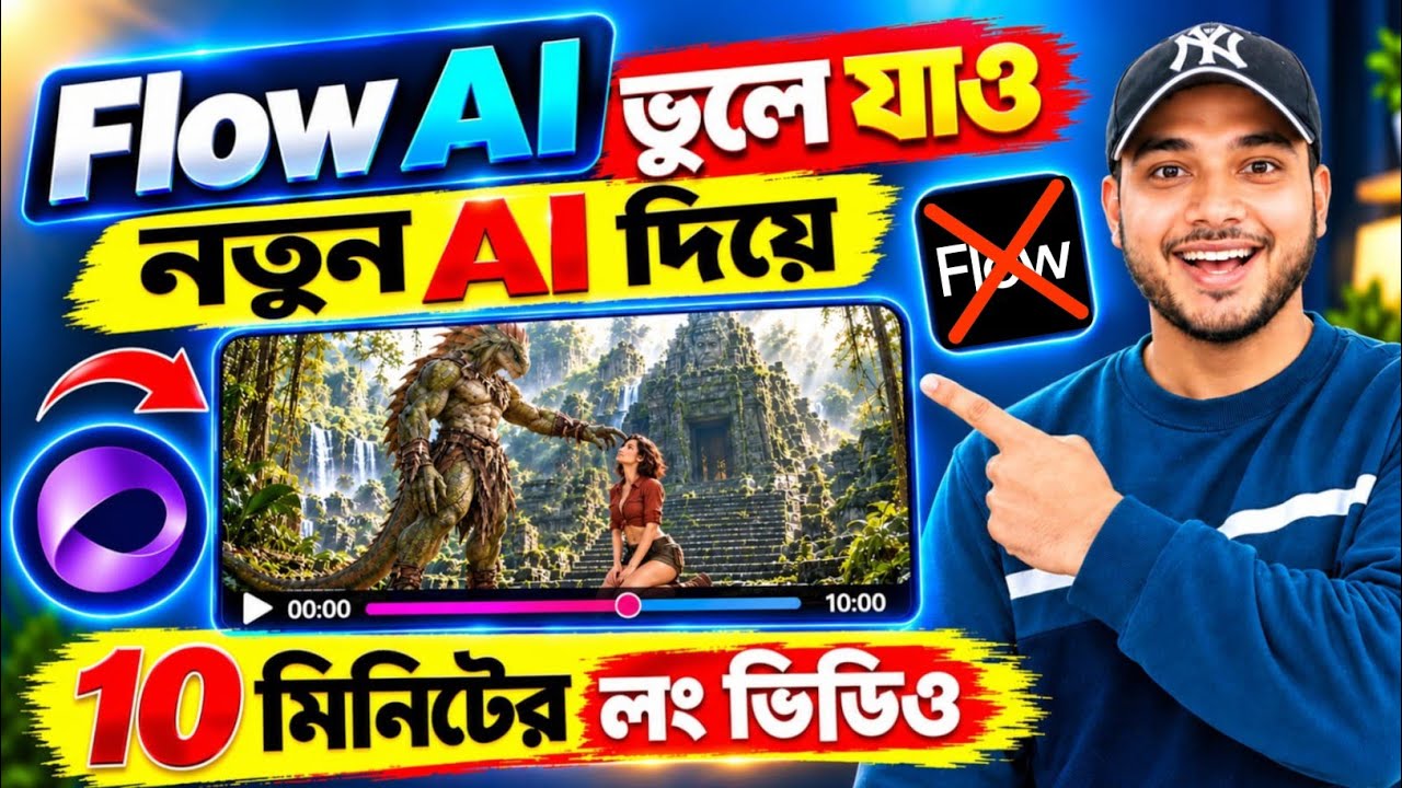 Google Flow AI কে ভুলে যাও 😱 নতুন AI টুল দিয়ে ১০ মিনিটের Long Video বানাও | Free Long AI Video Tool