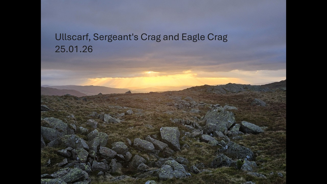 Ullscarf, Sergeant's Crag and Eagle Crag from Dobgill car park - The Lake District - 25.01.26