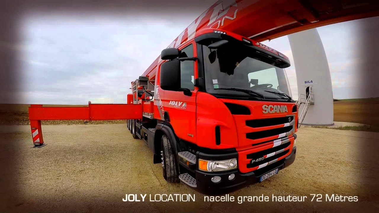 JOLY LOCATION nacelle grande hauteur 72 Mètres sur éolienne