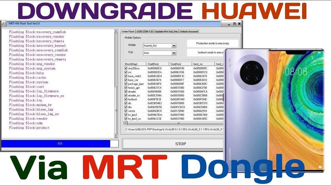 DOWNGRADE HUAWEI VIA MRT DONGLE + USE SAFE MODE FOR REMOVE FRP