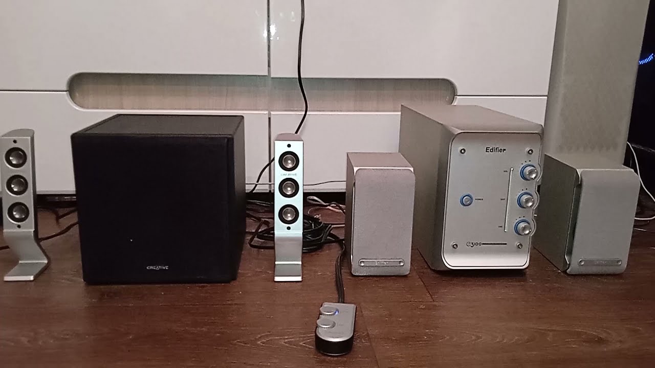 Видео сравнение активных колонок 2.1 Edifier E3100 и Creative i-trigue 3200