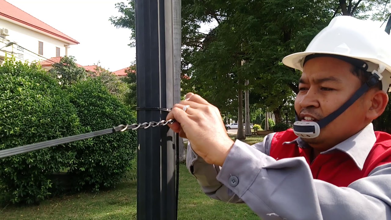 How to tie cable on the pole