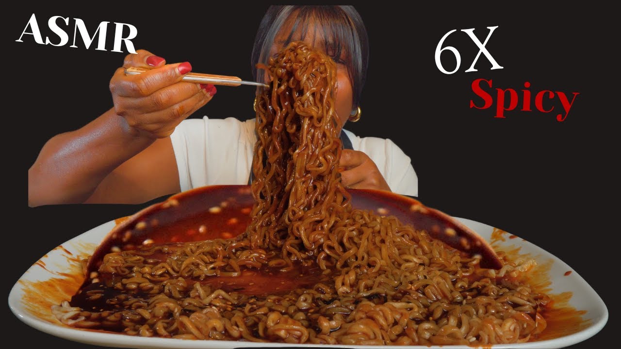 ASMR 6x spicy noodles challenge reaction mukabang NEVER AGAIN (Talking)Real Eating Sounds Vikky ASMR