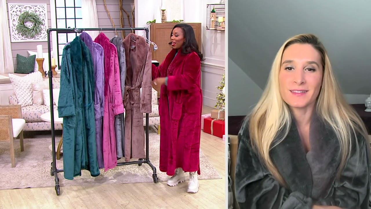 Berkshire Blanket Velvet Soft Robe with Plush Collar on QVC