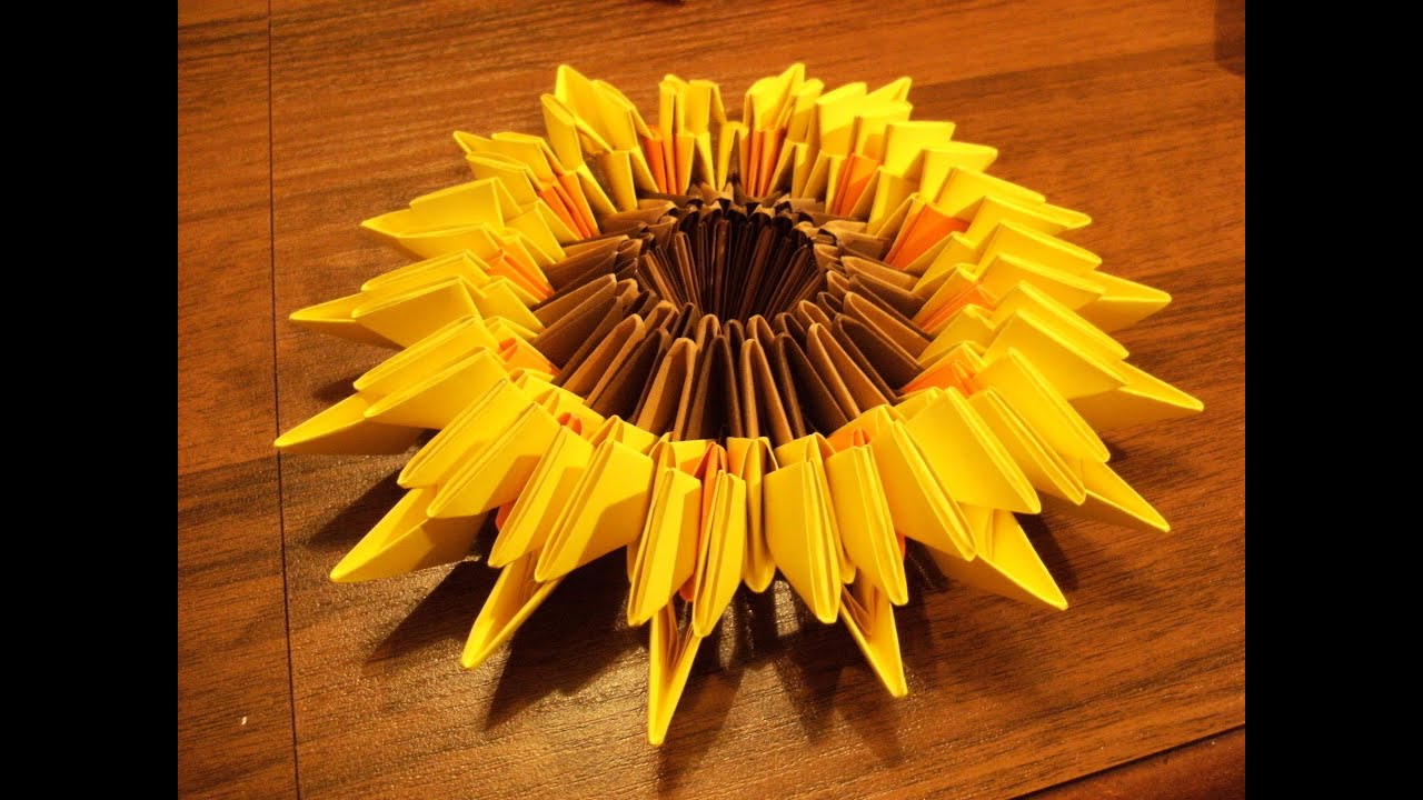 3D origami - SŁONECZNIK - instrukcja jak wykonać