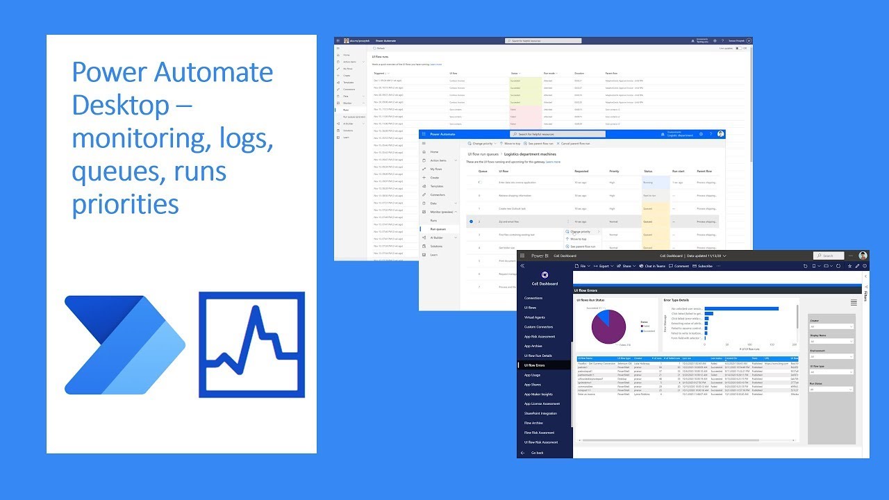 Power Automate Desktop - monitoring, logs, runs details