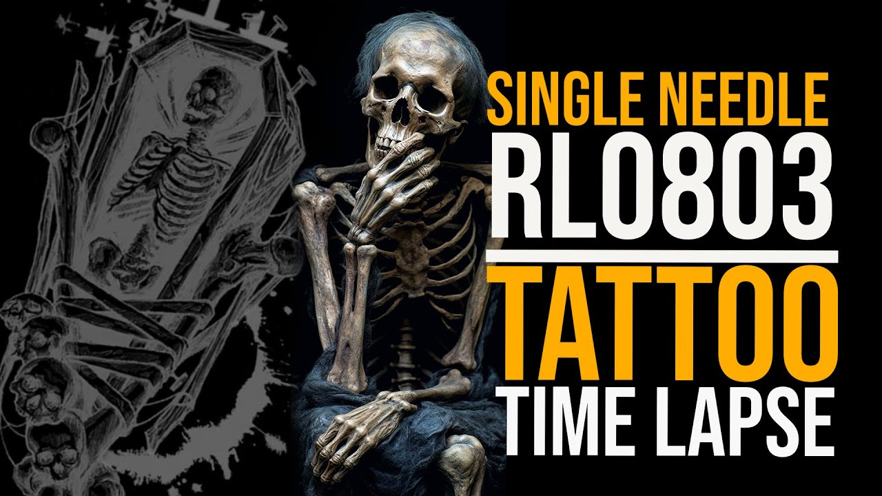 SKULL & COFFİN SINGLE NEEDLE | TATTOO TIMELAPSE