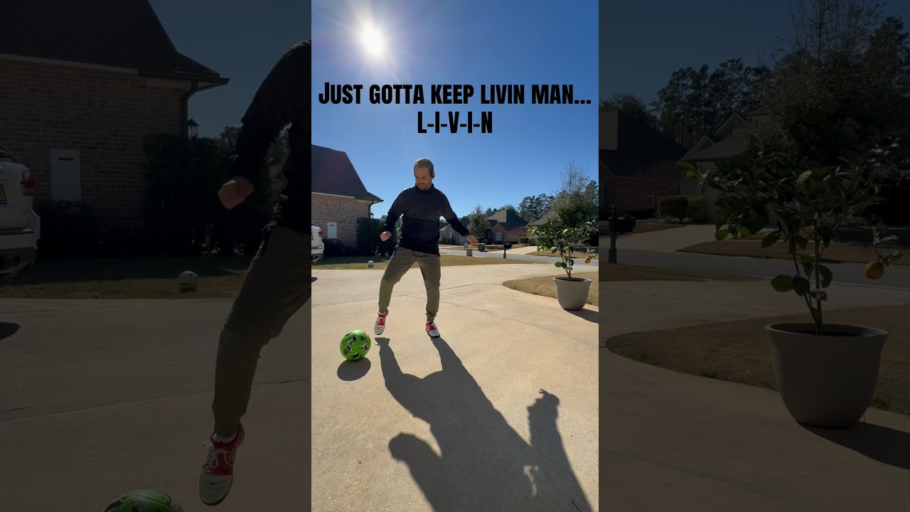 Outside. Sun. Ball. Music. Just keep livin!! 