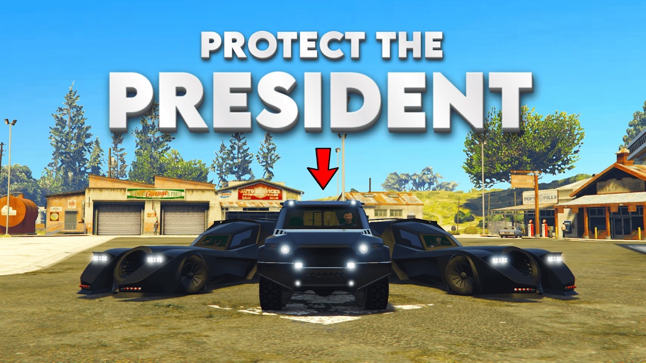 Protect the PRESIDENT with BATMOBILE'S in GTA 5 (ABSOLUTE CHAOS)
