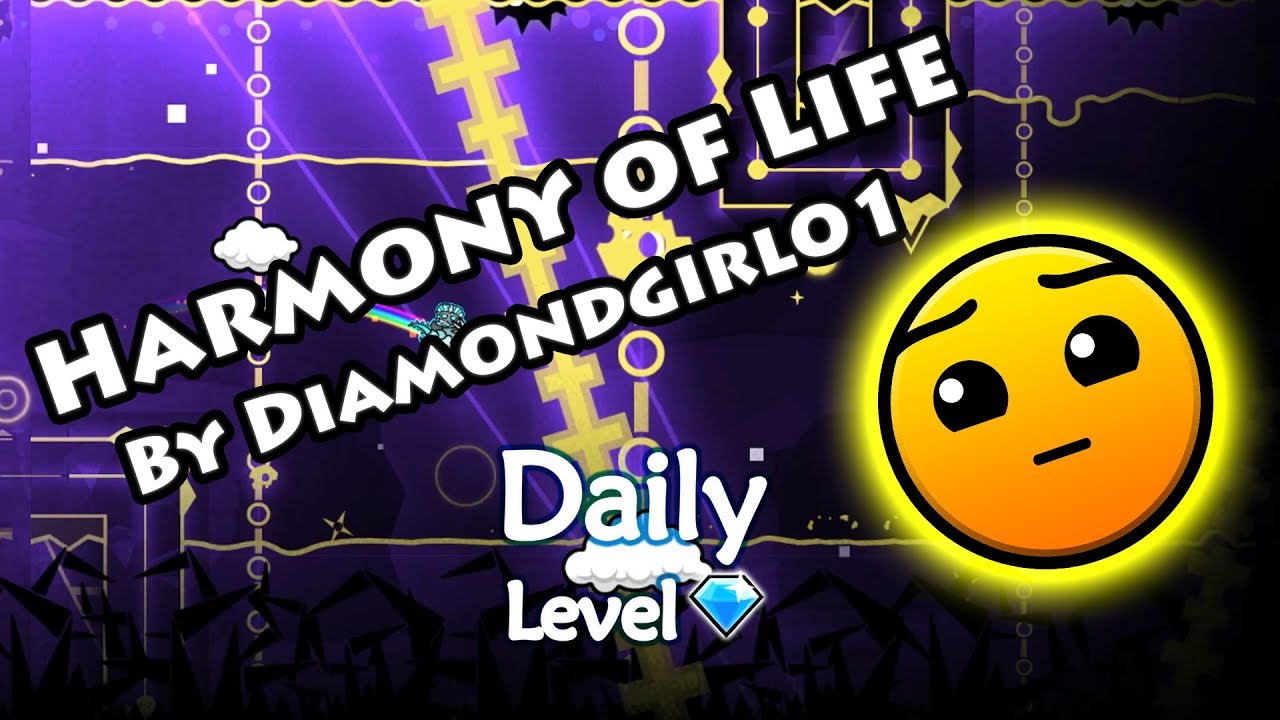 Geometry Dash - Harmony of Life (By Diamondgirl01) ~ Daily Level #359 [All Coins]