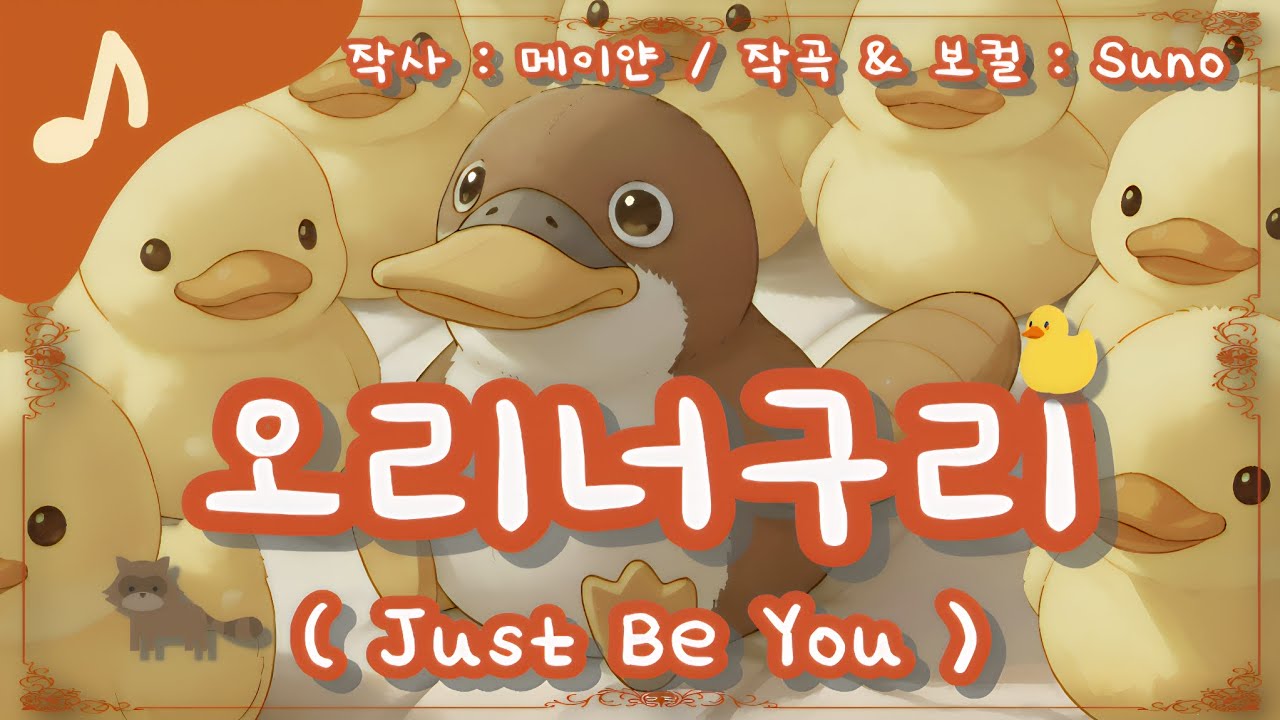 ​[🎵 너다움] 오리의 뒤를 쫓지 마 👣 / 타인이 아닌 너의 소중함 🧸 / 오리너구리 (Just Be You) / Full ver / 가사 / Lyrics