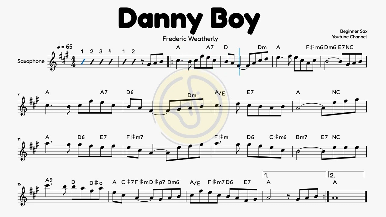 Danny Boy - ALTO Sax Sheet Music