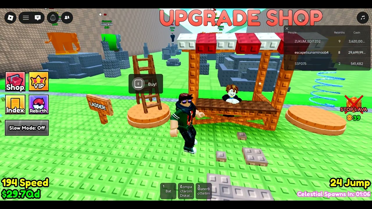 Playing the new update in survive lava for brainrots.
