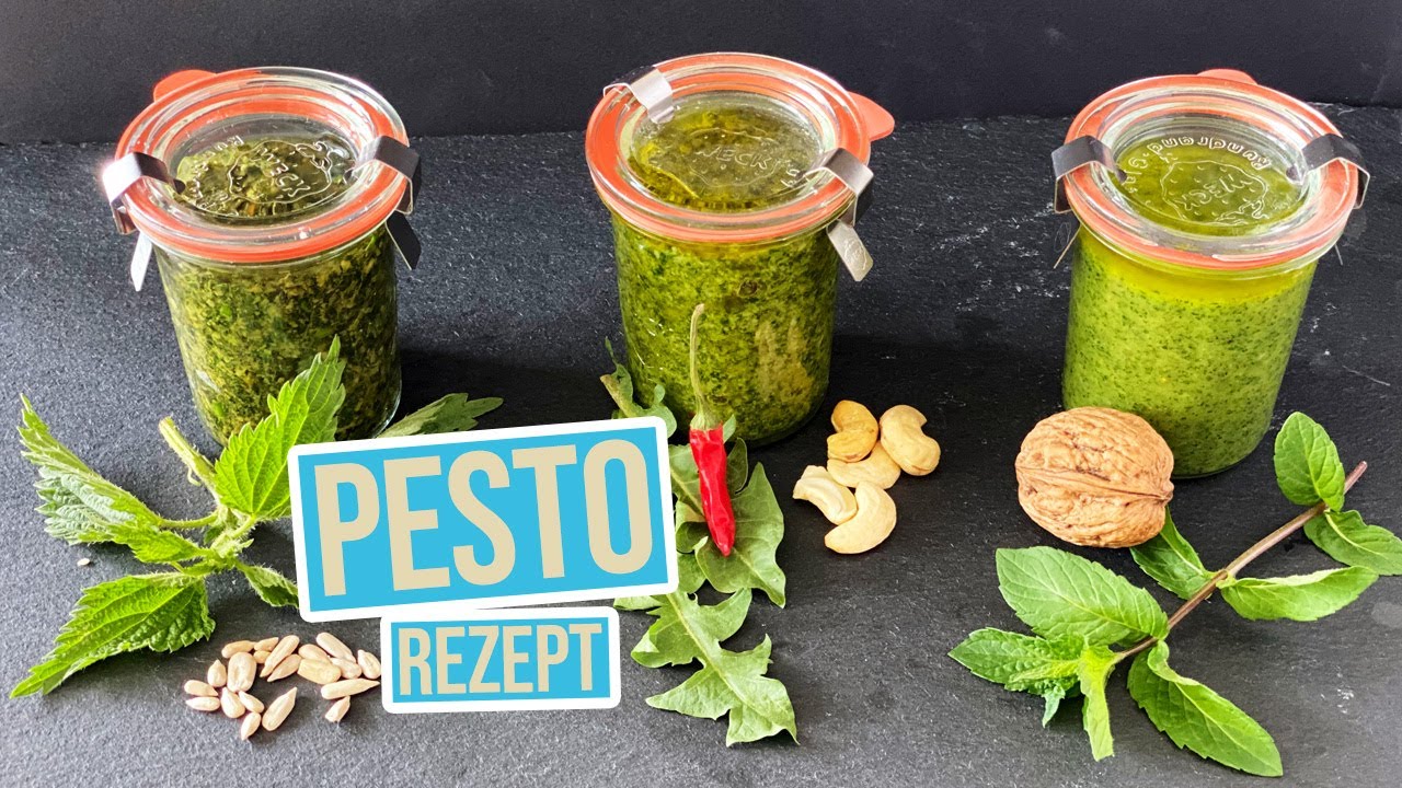 3 Arten von Pesto selber machen  - mit Brennnessel, Pfefferminze und Löwenzahn